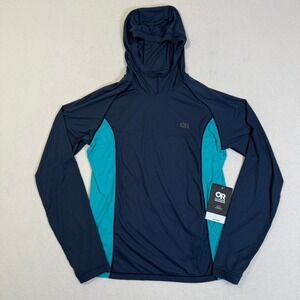 Outdoor‎ Research Mens Size M Medium Echo Hoodie Cortez Naval Blue Long Sleeve